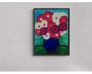 Example of what the painting would look like hanging and framed in a furnished setting. Painting is sold unframed.